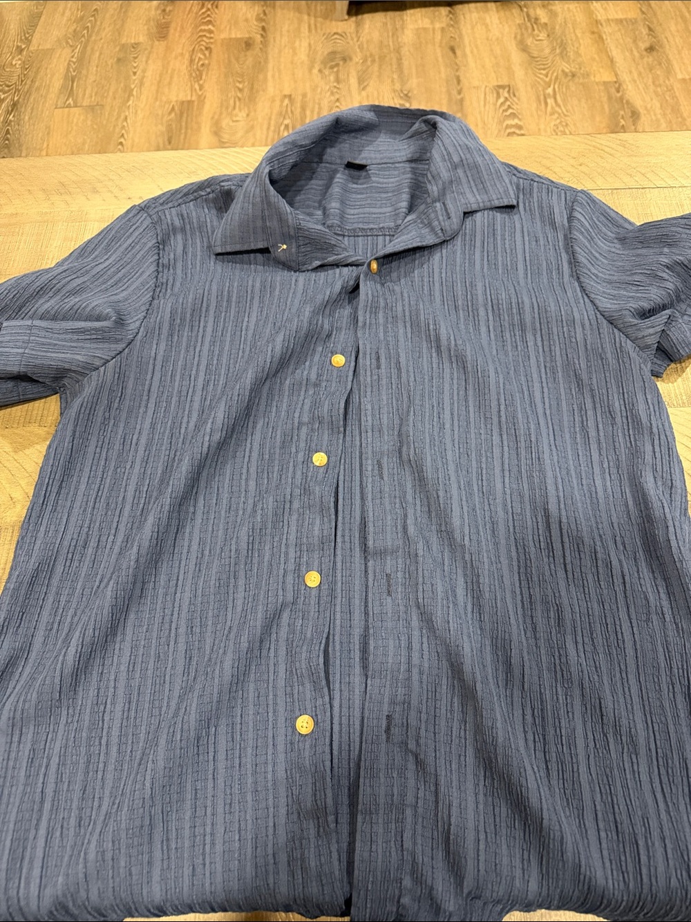 Men's Casual Short-Sleeve Button-Down Shirt in Slate Blue